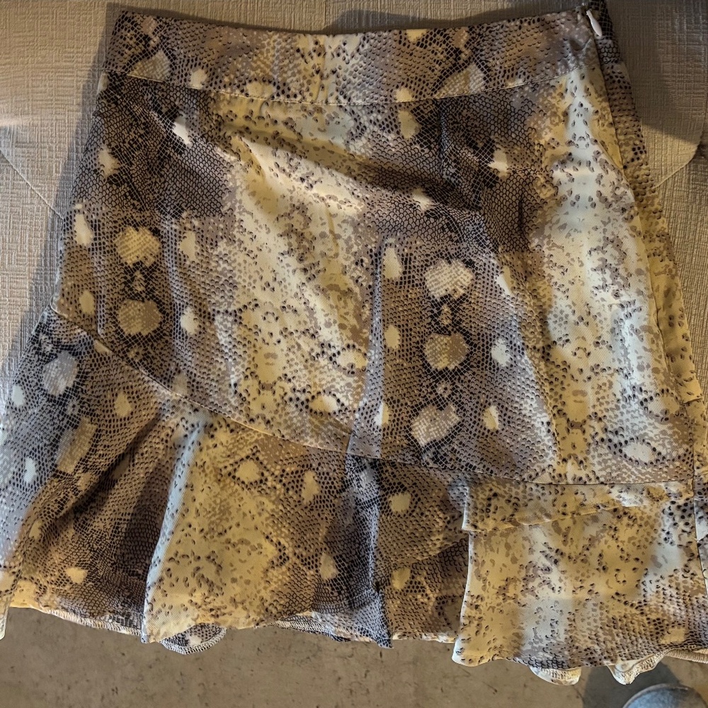 snake print mini skirt